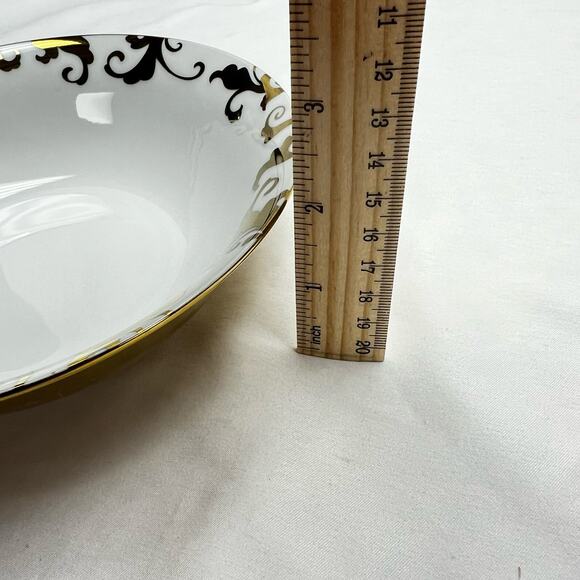 Ciroa Luxe Fine Porcelain Metallic Accents Fiori Pattern Soup Bowl Replacement - Picture 5 of 6
